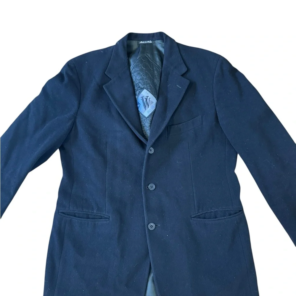 Pal Zileri Three-Button Italian Black Wool Cashmere Sport Coat Blazer Size 50R